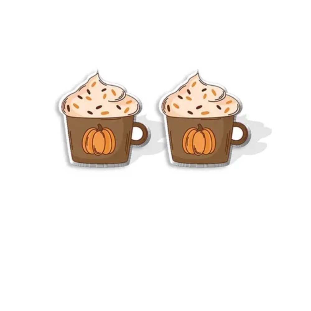 Pumpkin Latte Coffee Earrings